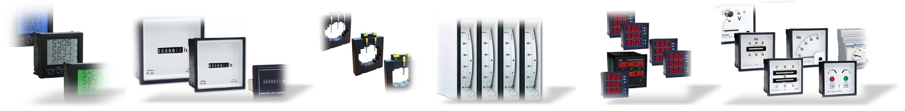 analoge Strommesser, digitale Voltmeter, Betriebsstundenzähler, Messumformer, Stromwandler